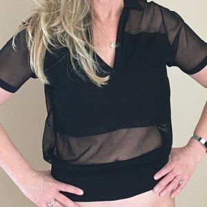 Sandro Women’s Black Sheer Top – Size M
